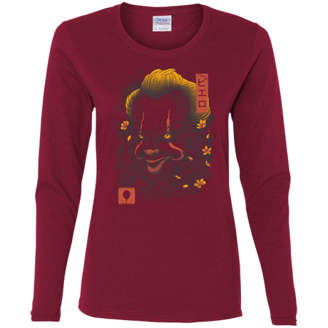 T-Shirts Oni Clown Mask Women's Long Sleeve T-Shirt