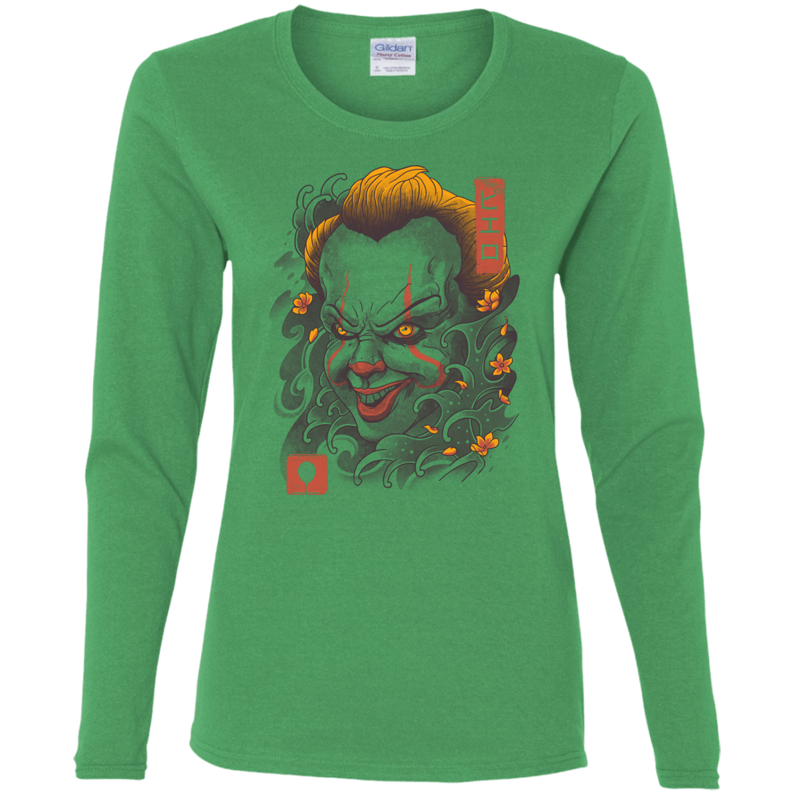 T-Shirts Irish Green / S Oni Clown Mask Women's Long Sleeve T-Shirt