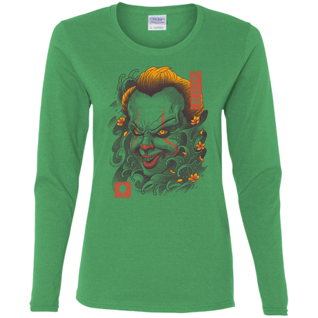 T-Shirts Irish Green / S Oni Clown Mask Women's Long Sleeve T-Shirt