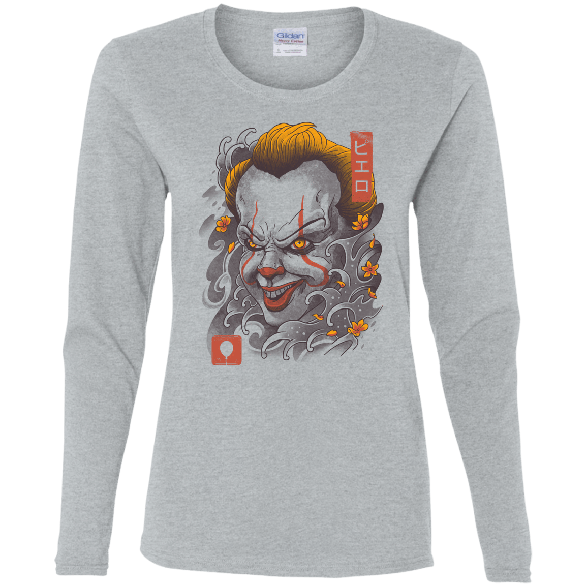 T-Shirts Sport Grey / S Oni Clown Mask Women's Long Sleeve T-Shirt
