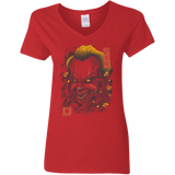 T-Shirts Red / S Oni Clown Mask Women's V-Neck T-Shirt