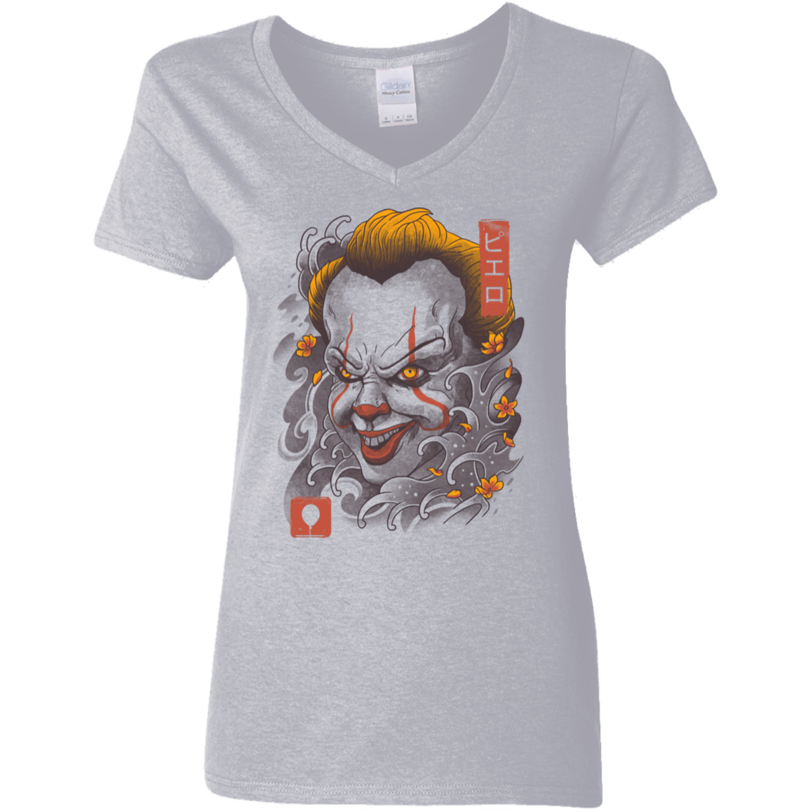 T-Shirts Sport Grey / S Oni Clown Mask Women's V-Neck T-Shirt