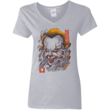 T-Shirts Sport Grey / S Oni Clown Mask Women's V-Neck T-Shirt