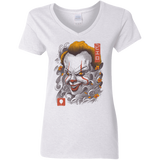 T-Shirts White / S Oni Clown Mask Women's V-Neck T-Shirt