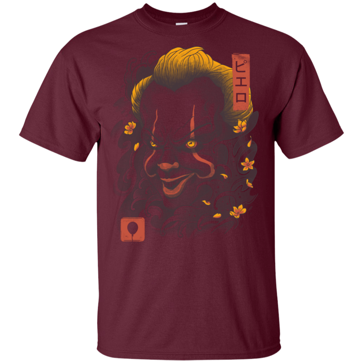 T-Shirts Maroon / YXS Oni Clown Mask Youth T-Shirt