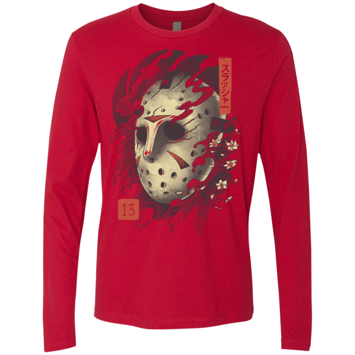 T-Shirts Red / S Oni Jason Mask Men's Premium Long Sleeve