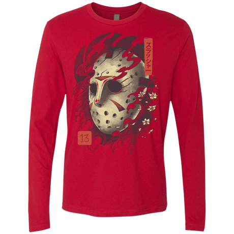 T-Shirts Red / S Oni Jason Mask Men's Premium Long Sleeve