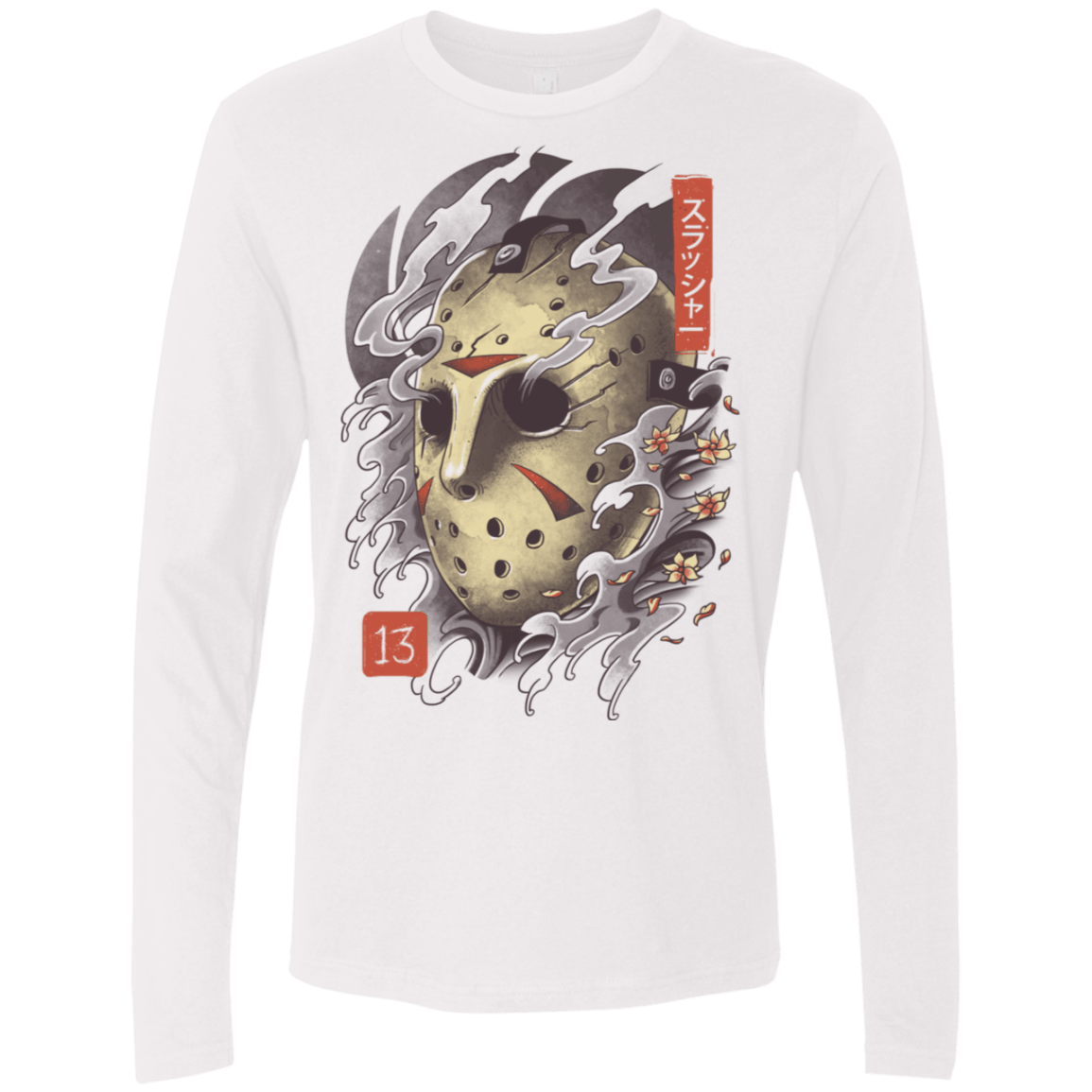 T-Shirts White / S Oni Jason Mask Men's Premium Long Sleeve
