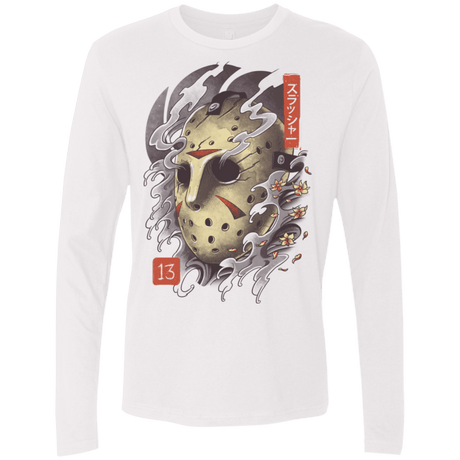 T-Shirts White / S Oni Jason Mask Men's Premium Long Sleeve