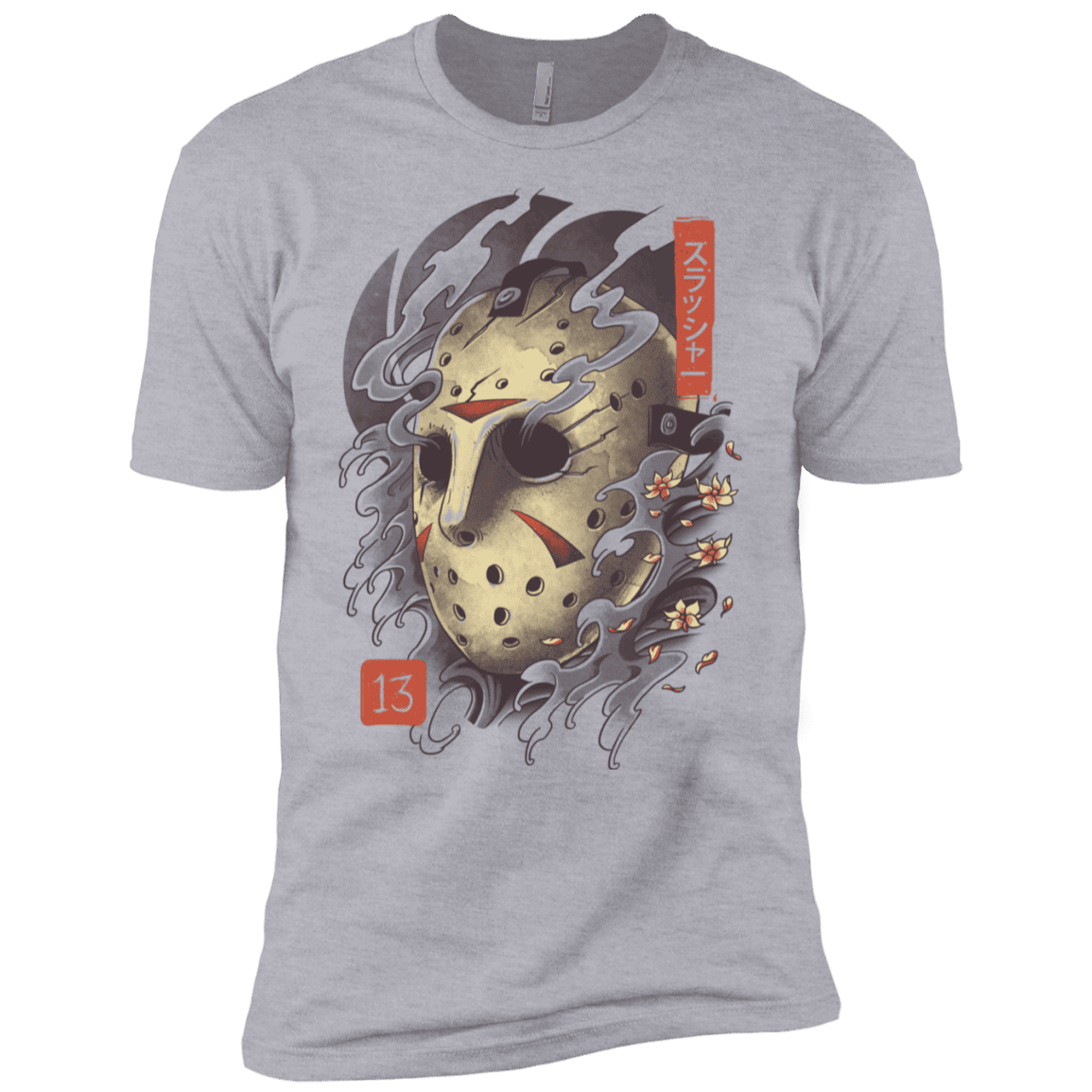 T-Shirts Heather Grey / X-Small Oni Jason Mask Men's Premium T-Shirt