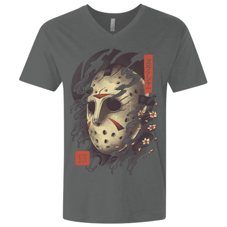 T-Shirts Heavy Metal / X-Small Oni Jason Mask Men's Premium V-Neck