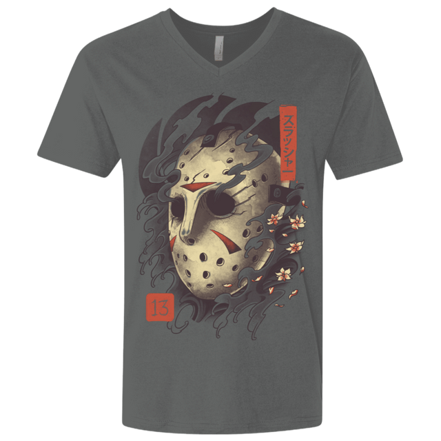 T-Shirts Heavy Metal / X-Small Oni Jason Mask Men's Premium V-Neck