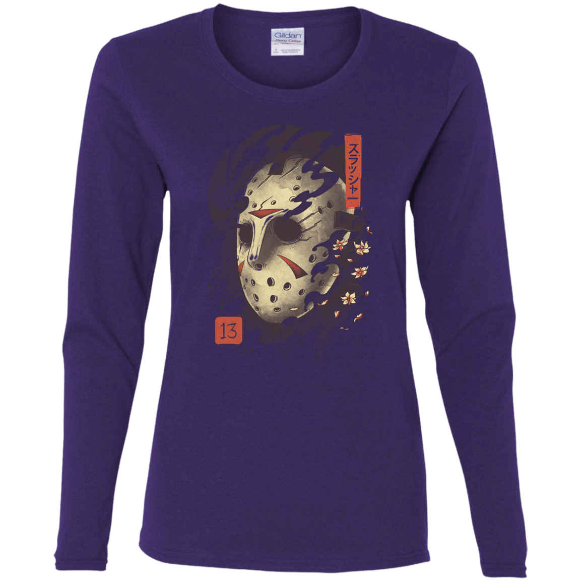 T-Shirts Purple / S Oni Jason Mask Women's Long Sleeve T-Shirt