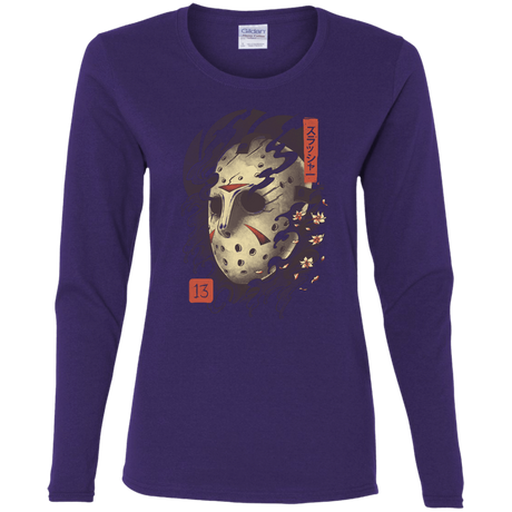 T-Shirts Purple / S Oni Jason Mask Women's Long Sleeve T-Shirt