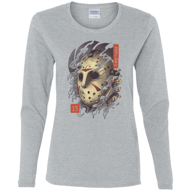 T-Shirts Sport Grey / S Oni Jason Mask Women's Long Sleeve T-Shirt