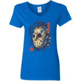 T-Shirts Royal / S Oni Jason Mask Women's V-Neck T-Shirt