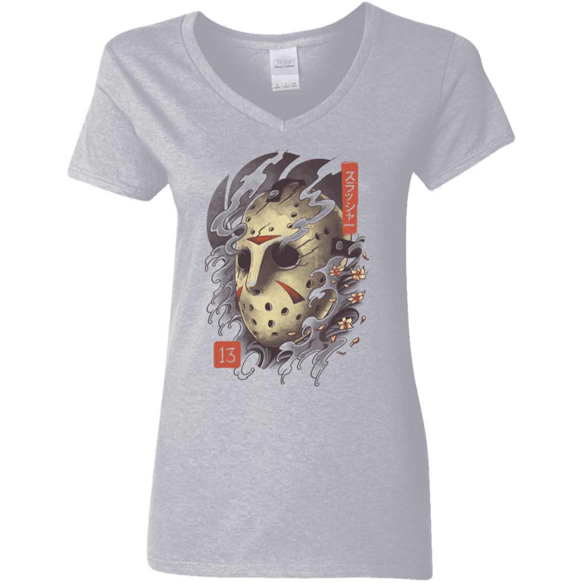 T-Shirts Sport Grey / S Oni Jason Mask Women's V-Neck T-Shirt