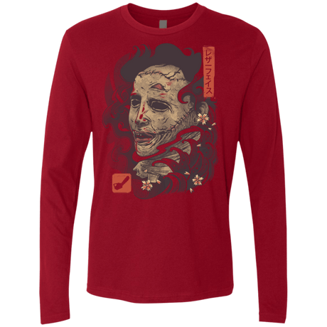 T-Shirts Cardinal / S Oni Leather Mask Men's Premium Long Sleeve