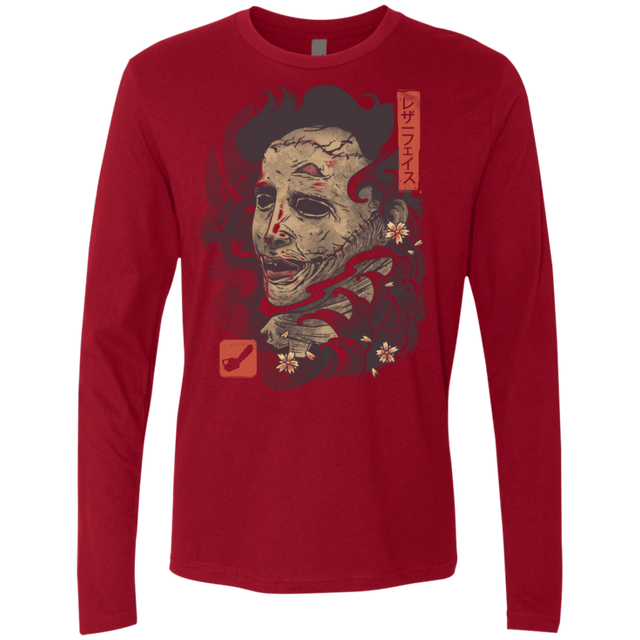 T-Shirts Cardinal / S Oni Leather Mask Men's Premium Long Sleeve