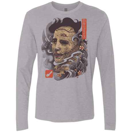 T-Shirts Heather Grey / S Oni Leather Mask Men's Premium Long Sleeve