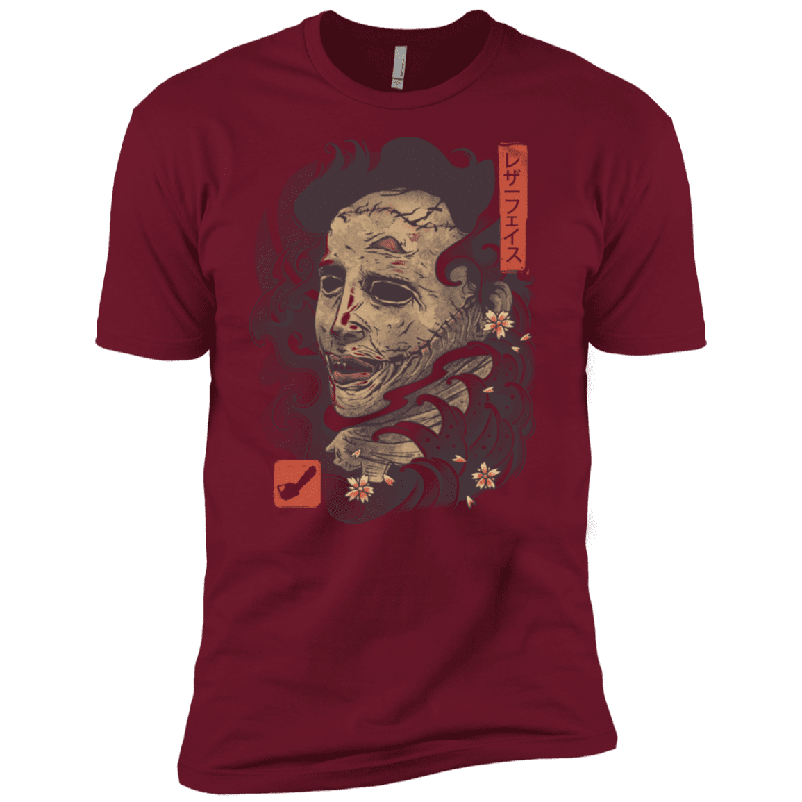 T-Shirts Cardinal / X-Small Oni Leather Mask Men's Premium T-Shirt