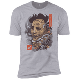 T-Shirts Heather Grey / X-Small Oni Leather Mask Men's Premium T-Shirt