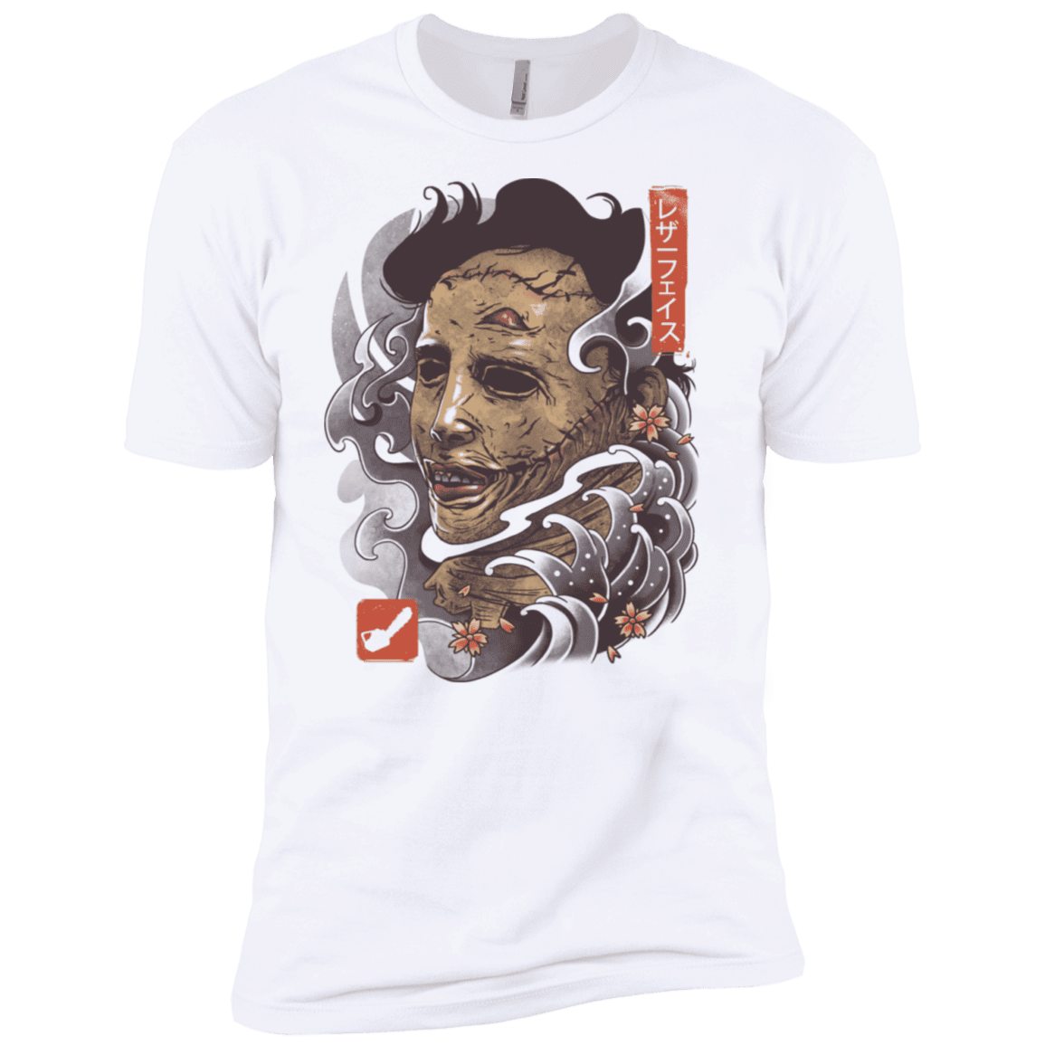 T-Shirts White / X-Small Oni Leather Mask Men's Premium T-Shirt