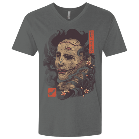 T-Shirts Heavy Metal / X-Small Oni Leather Mask Men's Premium V-Neck