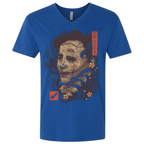 T-Shirts Royal / X-Small Oni Leather Mask Men's Premium V-Neck