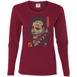T-Shirts Cardinal / S Oni Leather Mask Women's Long Sleeve T-Shirt