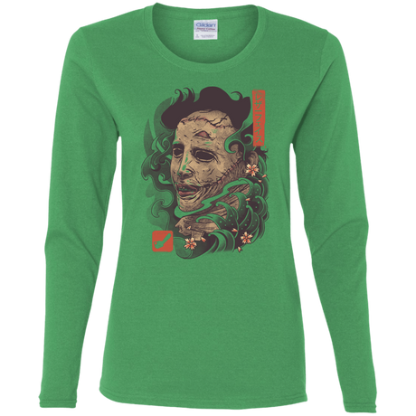 T-Shirts Irish Green / S Oni Leather Mask Women's Long Sleeve T-Shirt