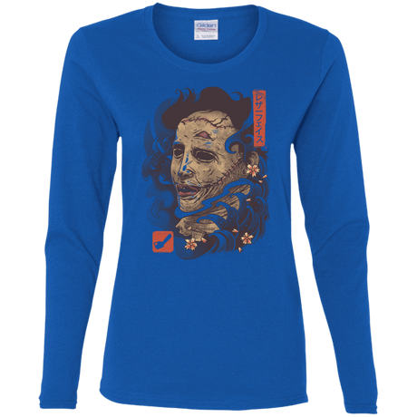 T-Shirts Royal / S Oni Leather Mask Women's Long Sleeve T-Shirt