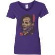 T-Shirts Purple / S Oni Leather Mask Women's V-Neck T-Shirt