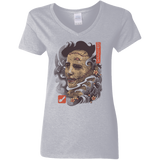 T-Shirts Sport Grey / S Oni Leather Mask Women's V-Neck T-Shirt