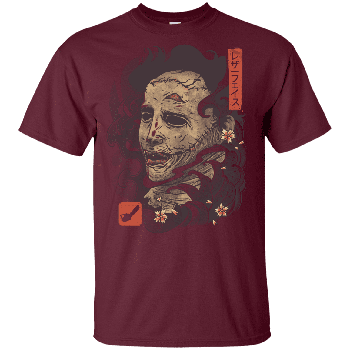 T-Shirts Maroon / YXS Oni Leather Mask Youth T-Shirt