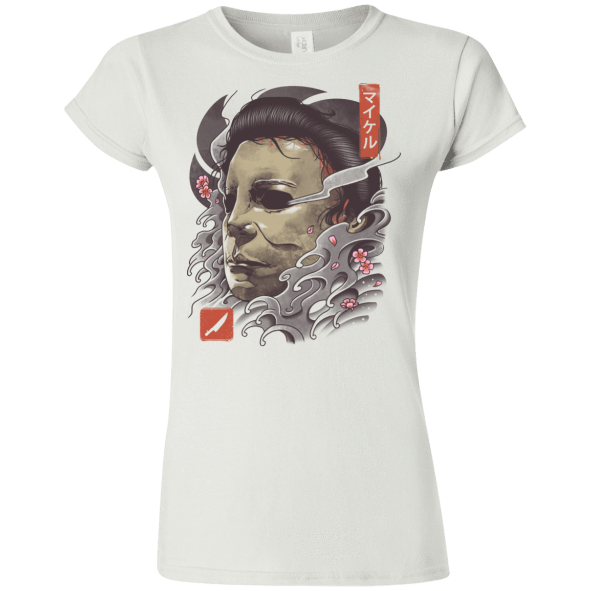 T-Shirts White / S Oni Slasher Mask Junior Slimmer-Fit T-Shirt