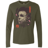 T-Shirts Military Green / S Oni Slasher Mask Men's Premium Long Sleeve