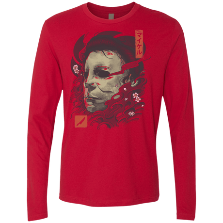 T-Shirts Red / S Oni Slasher Mask Men's Premium Long Sleeve