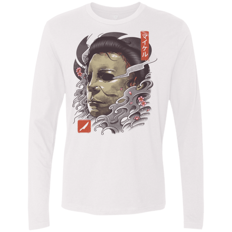 T-Shirts White / S Oni Slasher Mask Men's Premium Long Sleeve
