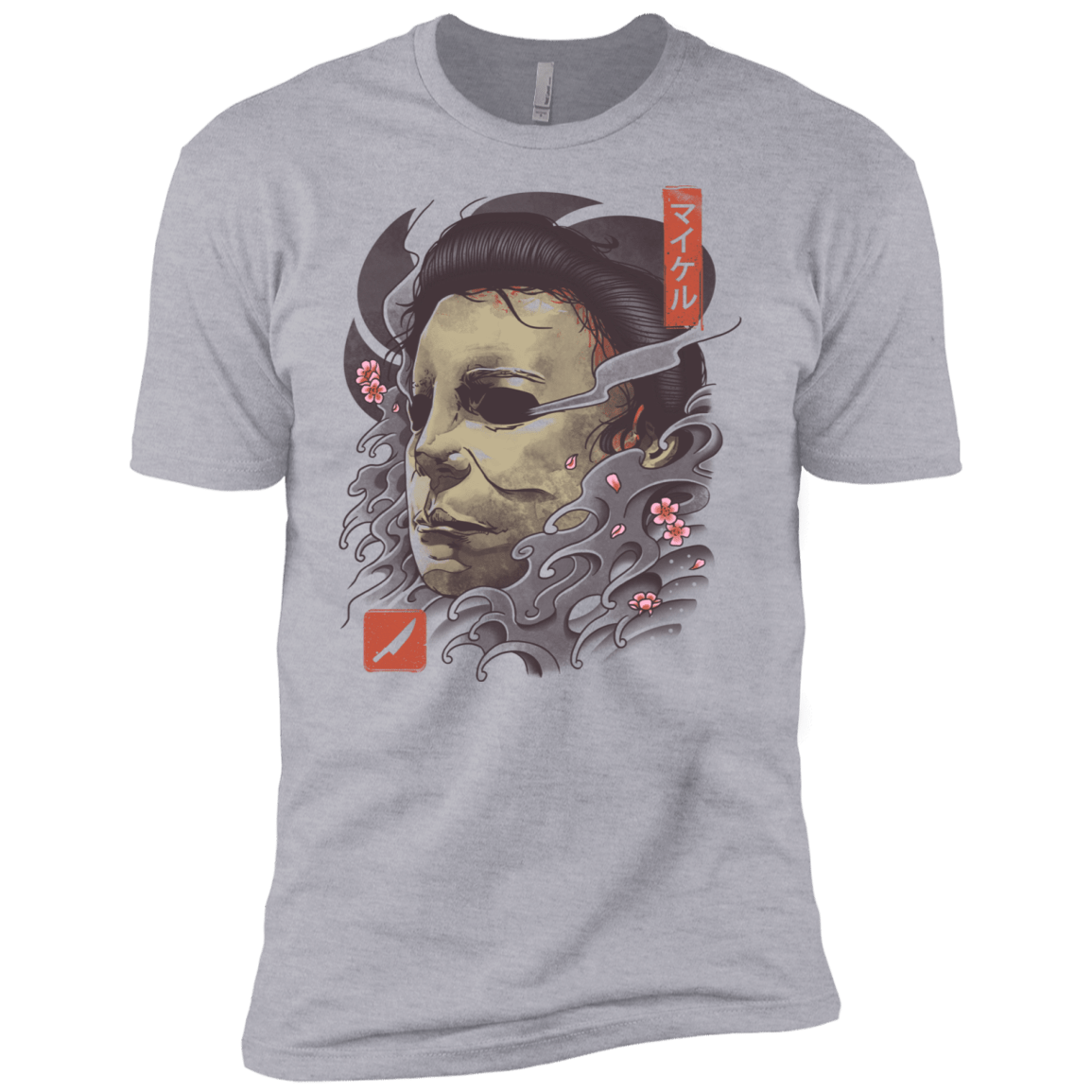 T-Shirts Heather Grey / X-Small Oni Slasher Mask Men's Premium T-Shirt