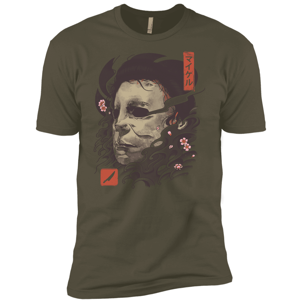 T-Shirts Military Green / X-Small Oni Slasher Mask Men's Premium T-Shirt