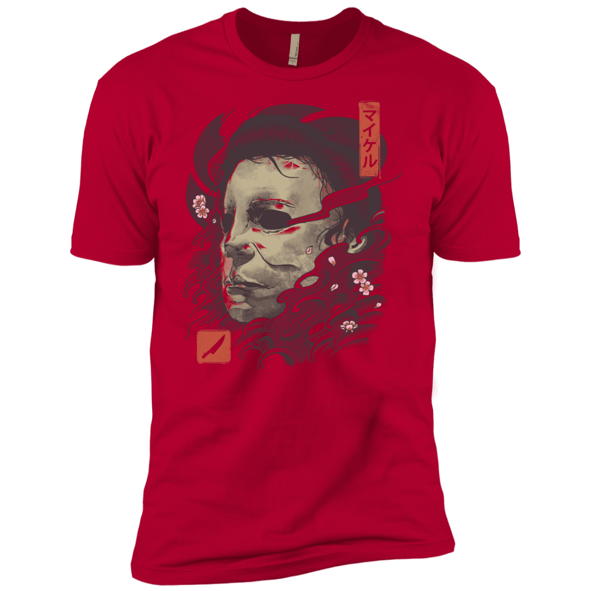 T-Shirts Red / X-Small Oni Slasher Mask Men's Premium T-Shirt