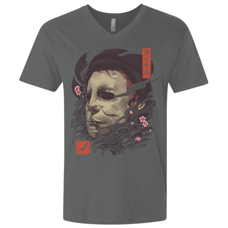 T-Shirts Heavy Metal / X-Small Oni Slasher Mask Men's Premium V-Neck