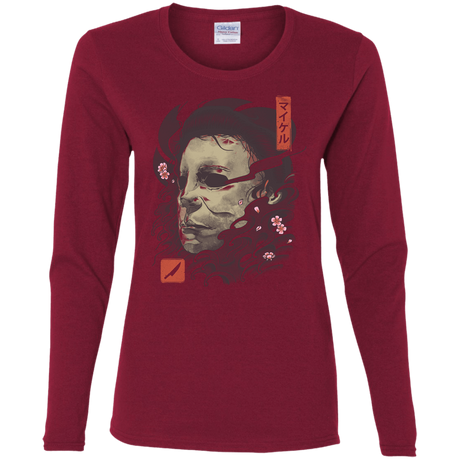 T-Shirts Cardinal / S Oni Slasher Mask Women's Long Sleeve T-Shirt