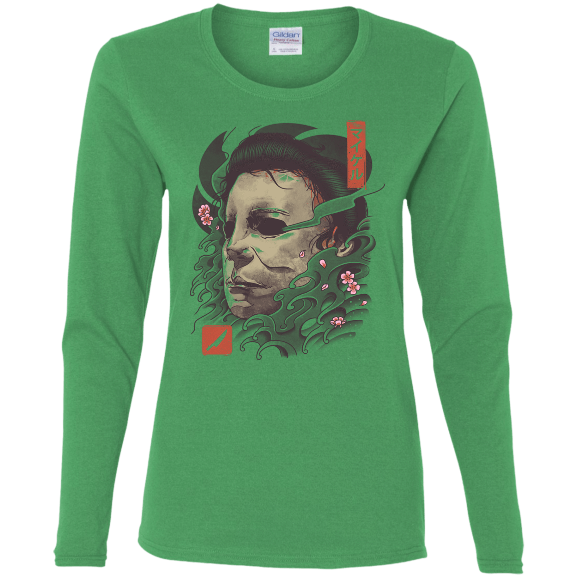 T-Shirts Irish Green / S Oni Slasher Mask Women's Long Sleeve T-Shirt