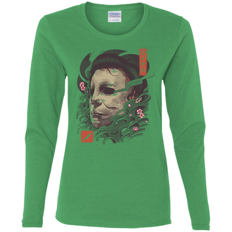 T-Shirts Irish Green / S Oni Slasher Mask Women's Long Sleeve T-Shirt