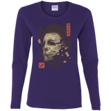 T-Shirts Purple / S Oni Slasher Mask Women's Long Sleeve T-Shirt