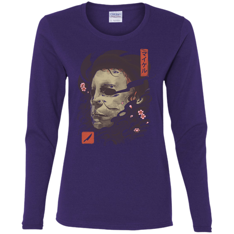 T-Shirts Purple / S Oni Slasher Mask Women's Long Sleeve T-Shirt