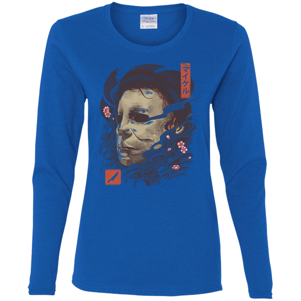 T-Shirts Royal / S Oni Slasher Mask Women's Long Sleeve T-Shirt