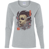 T-Shirts Sport Grey / S Oni Slasher Mask Women's Long Sleeve T-Shirt